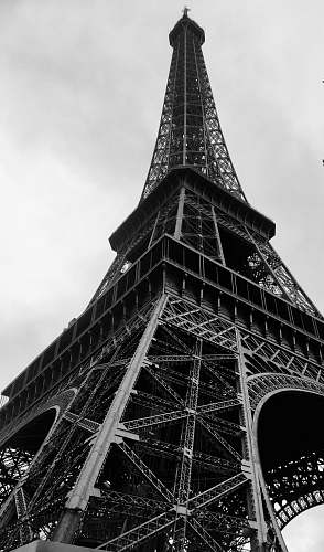 building grayscale photography of Eiffel tower black-and-white
