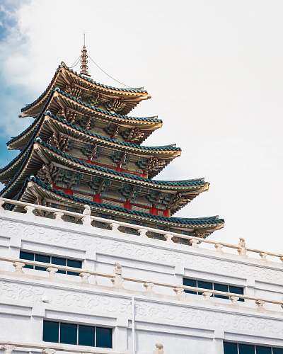 building green and white pagoda pagoda
