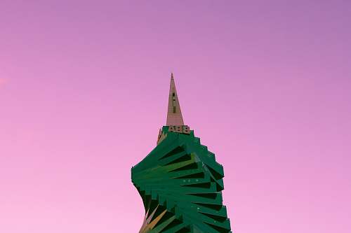 building green painted building tower