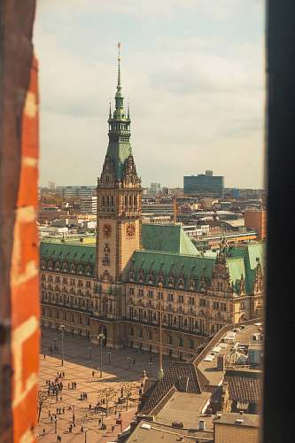 building green roofed building tower