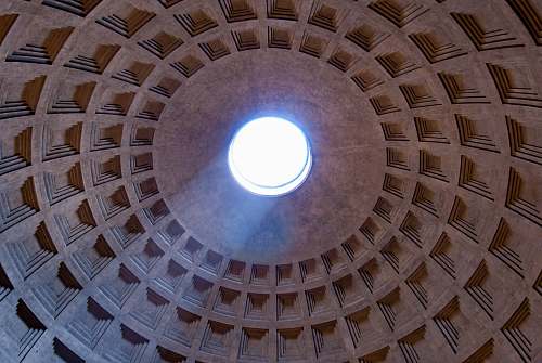 building low angle of beige temple ceiling dome