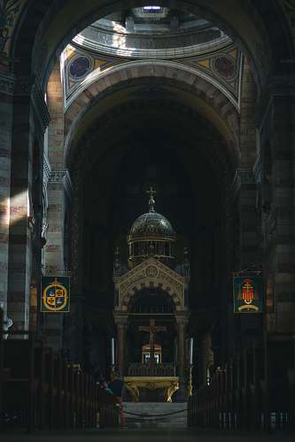 building low-angle photography of cathedral interior dome