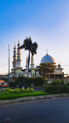 building mosque surrounded with trees dome