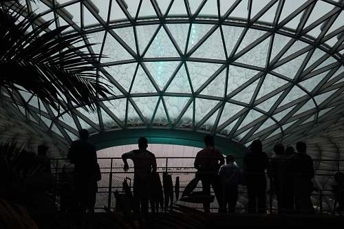 building people inside concrete building human