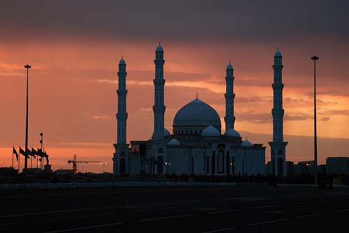 building photography of mosque during nighttime dome