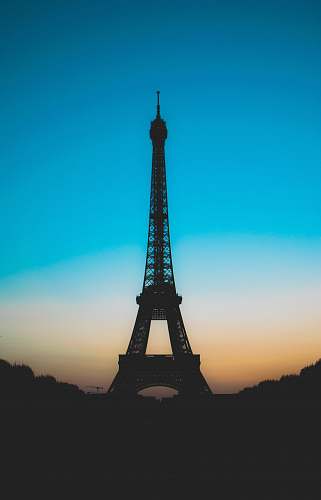 building silhouette of Eiffel tower tower