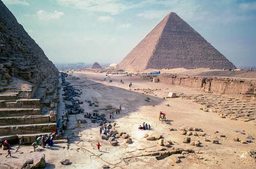 pyramid structural shot of brown pyramid under blue sky during daytime ancient egypt