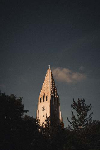building tower clock spire