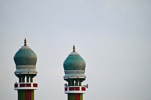 building two green concrete castles dome