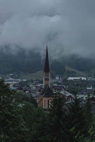 building view of church at rural area tower