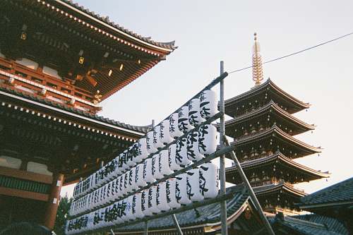building white-and-black decors pagoda