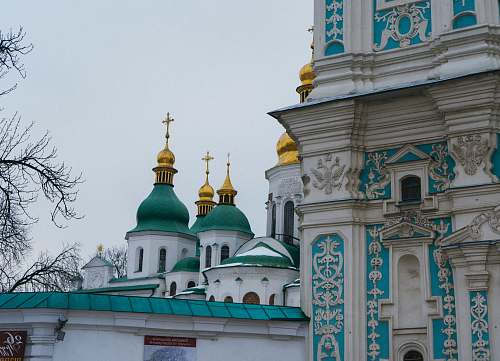building white and blue cathedral building dome