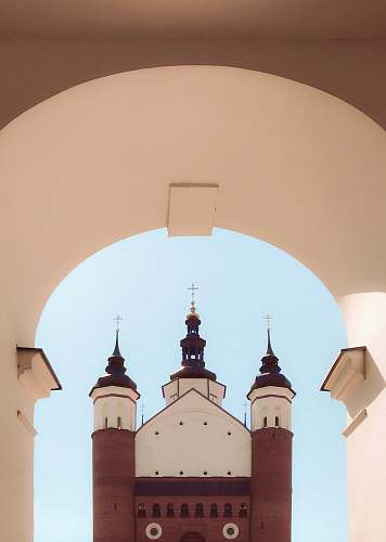 building white and brown church dome