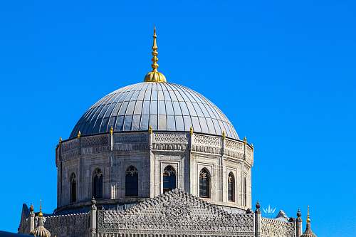building white and teal dome structure dome