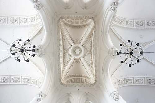 building white decorative ceiling arch