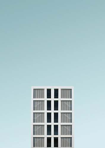 building white window glass blue
