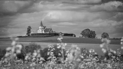 architecture grayscale photography of house building