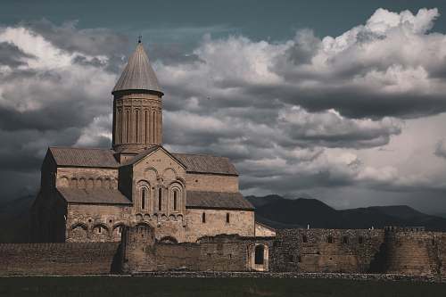 architecture Alaverdi Monastery, Eastern Georgia during cloudy day spire