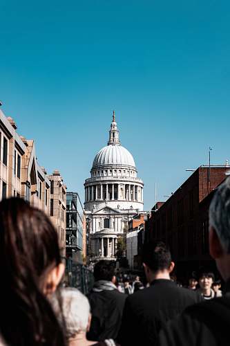 architecture people standing and walking outside during daytime dome