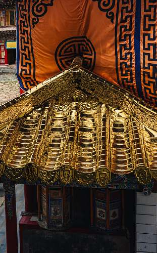 architecture view of gold roof temple