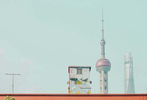 architecture white and pink building illustration tower