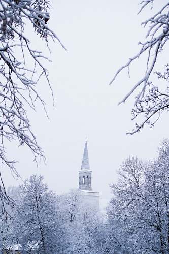 tower church during winter day steeple