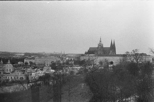 black-and-white grayscale photography of village grey