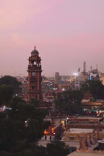 architecture city with high-rise buildings during night time building
