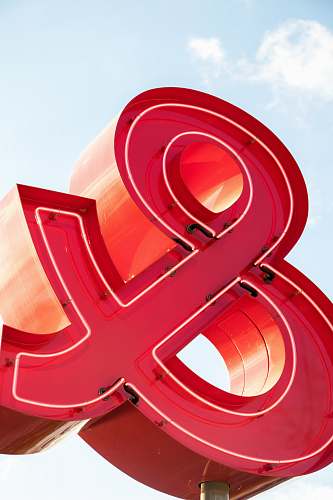 text red Ampersand signage symbol