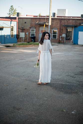 clothing woman with white dress evening dress