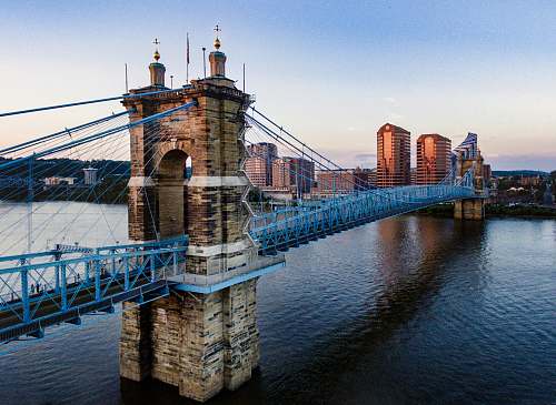 cincinnati brown and blue concrete bridge ohio