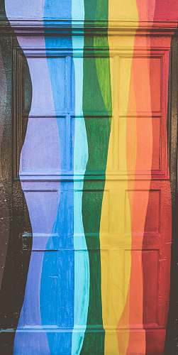 door multicolored wooden closed door modern art
