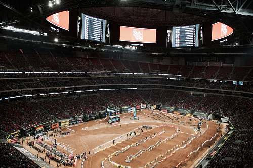 crowd motocross dirt bike arena arena