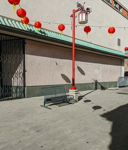 footprint powered off red pedestal lamp chinatown