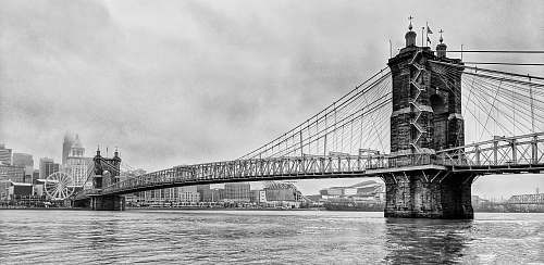 building grayscale photo of bridge grey