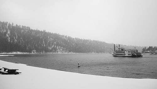 steamer grayscale photo of ship on body of water boat