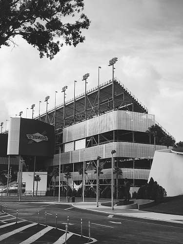 grey grayscale photography of building office building