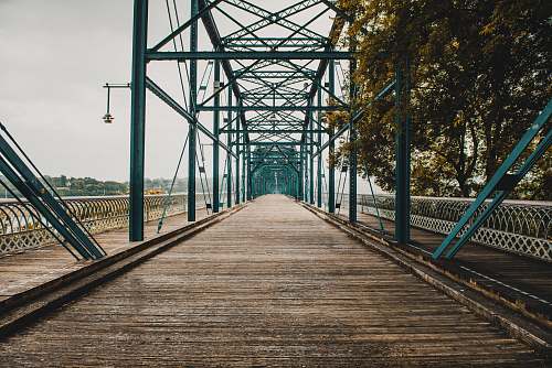 bridge brown wooden bridge building