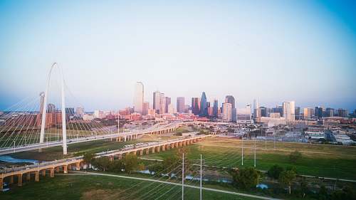 urban aerial photography of city skyline city