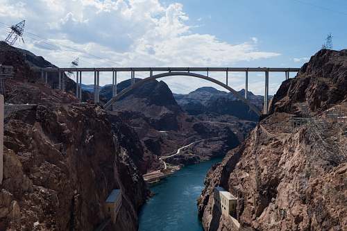 bridge arch bridge connecting two rock mountain architecture