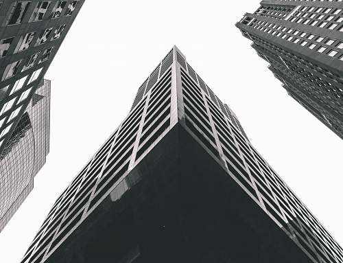 black-and-white gray concrete buildings architecture