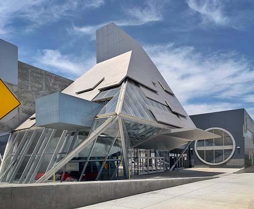 architecture gray structure convention center