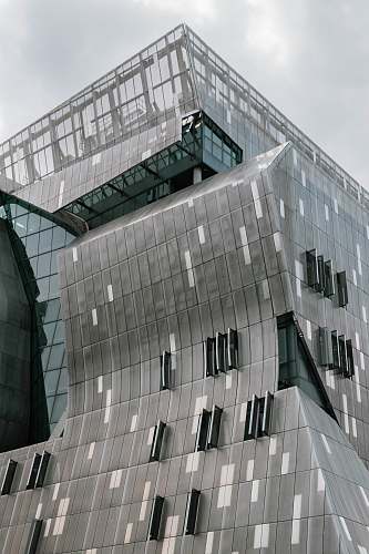 urban grey structure with glass windows grey