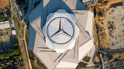 tower high-angle photo of Mercedes-Benz building atlanta