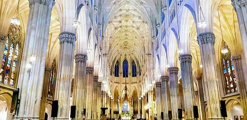 architecture lighted arch cathedral interior church