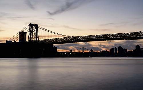 bridge photo of bridge near body of water during night time williamsburg