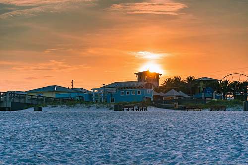beach ship dock during sunset panama city beach
