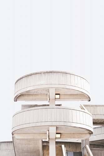 architecture The cylindrical stairwell at a building in Cuyahoga Falls grey