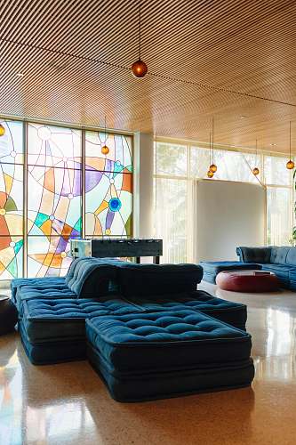 interior tufted blue mattress interior design