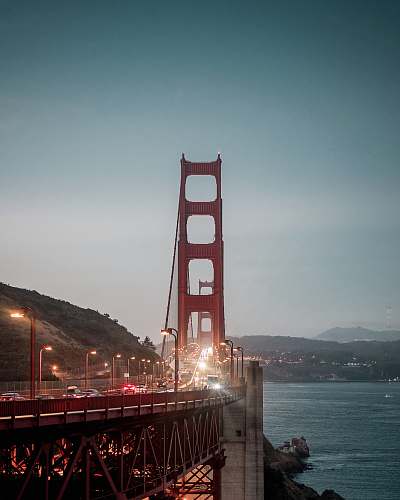 bridge vehicles traveling on Golden Gate Bridge, San Francisco united states